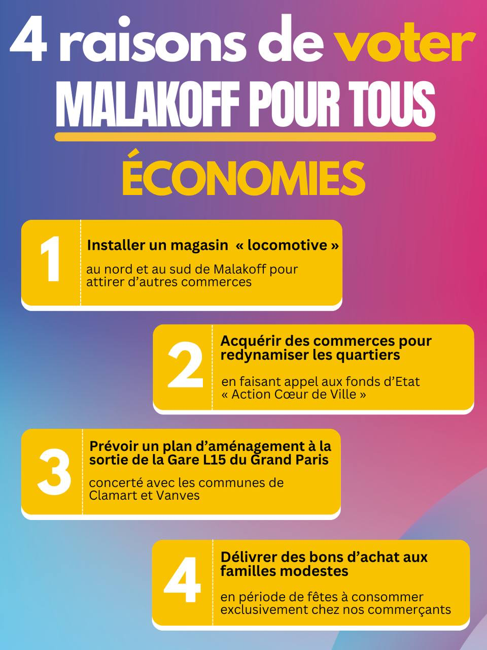Économie locale – propositions